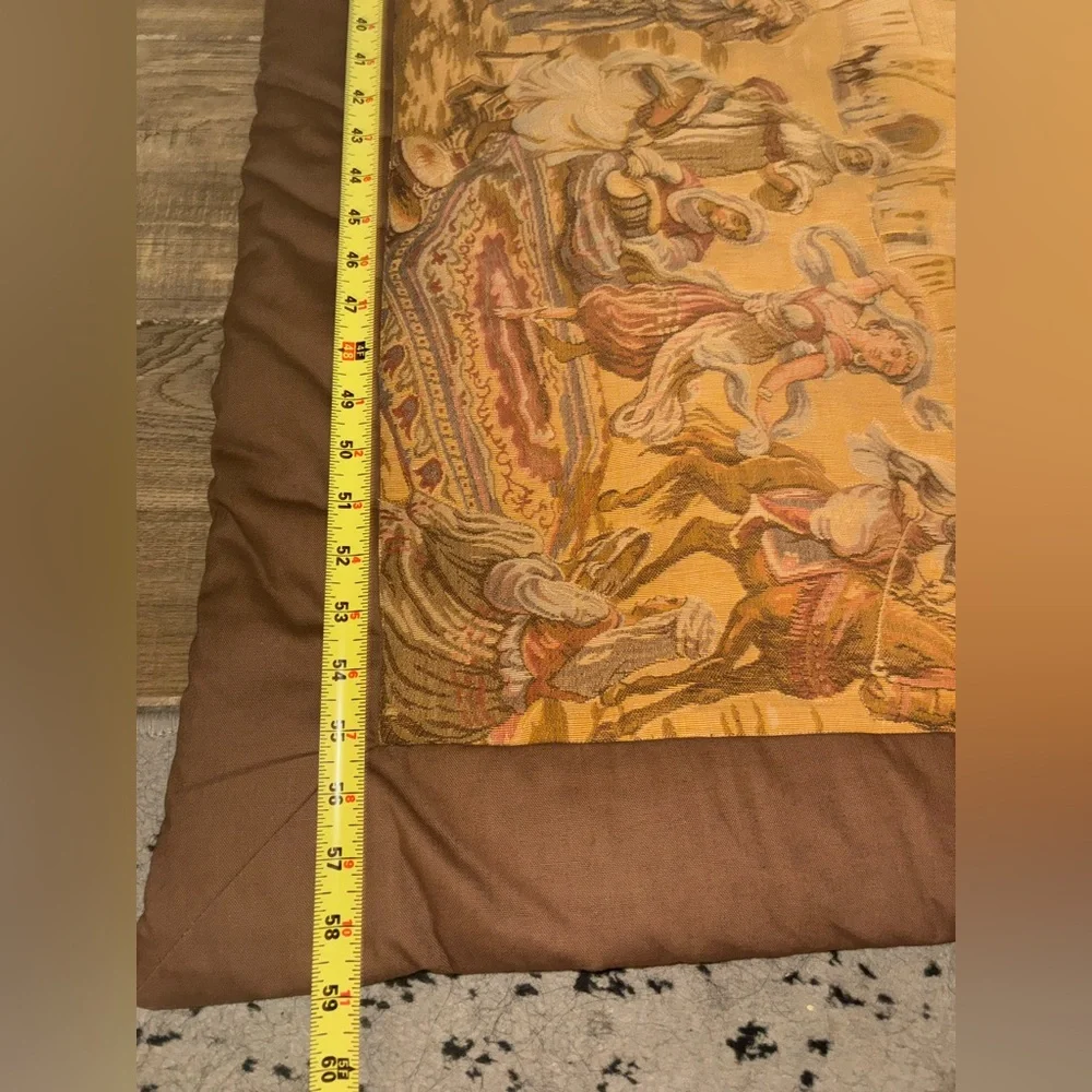 Vintage Brown and Tan Wall Tapestry 59in x 25 n